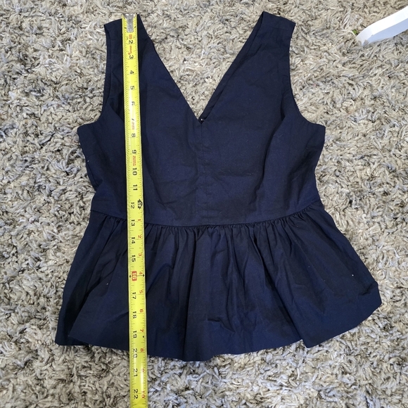 J Crew Always Blue Peplum Tank Top Size 0P - Picture 7 of 8